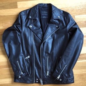Men’s size S ALLSAINTS black leather jacket